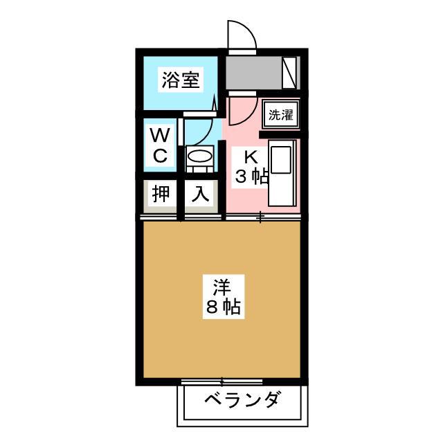ナガノコアハイツB棟(1K/1階)の間取り写真