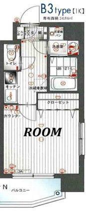 エンクレスト赤坂(1K/5階)の間取り写真