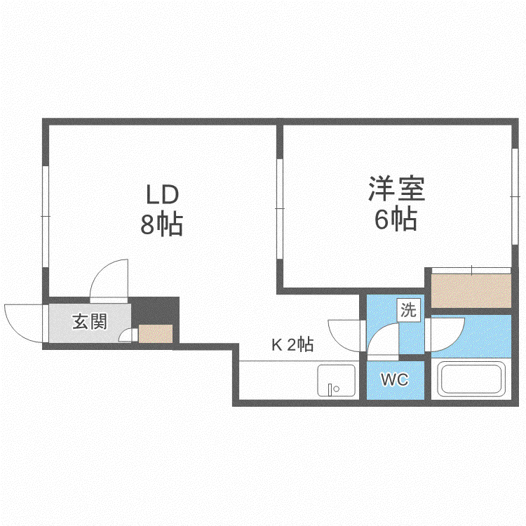 野口マンション(1LDK/2階)の間取り写真