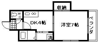 メゾン・ミヤ(1DK/5階)の間取り写真