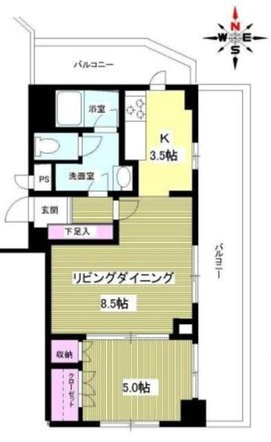 パームス鷺宮(1LDK/7階)の間取り写真
