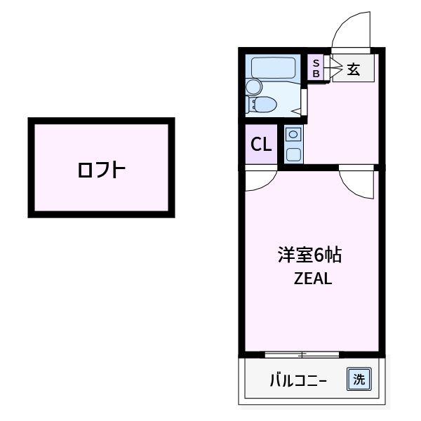 サニースポット(1K/2階)の間取り写真