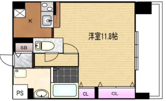 JR東海道本線 吹田駅(JR) 徒歩3分 4階建 築19年(1K/3階)の間取り写真