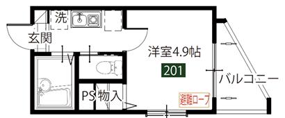 メルディア梅島II(1K/2階)の間取り写真