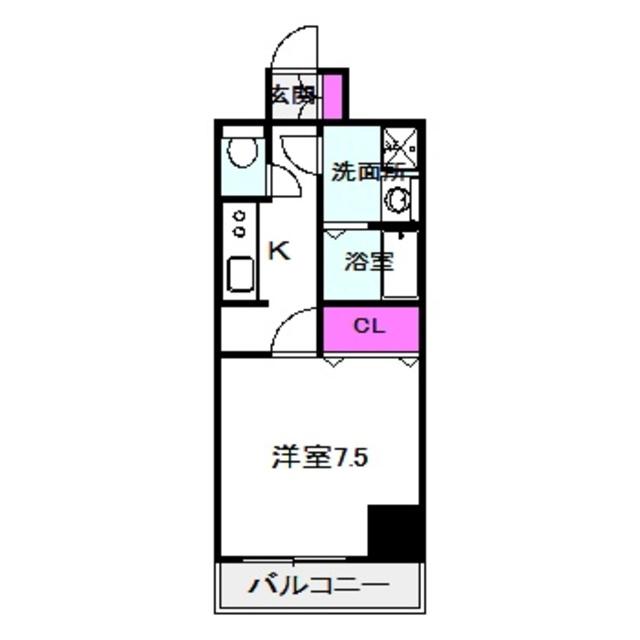 CANAL天満橋(1K/9階)の間取り写真
