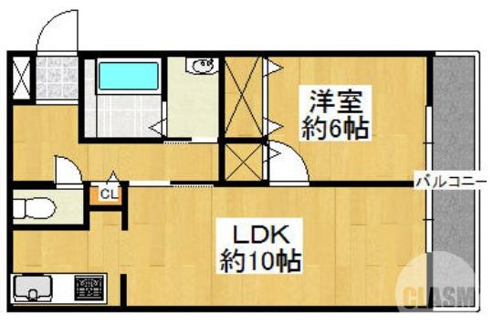 ロイヤルコート上野芝(1LDK/1階)の間取り写真