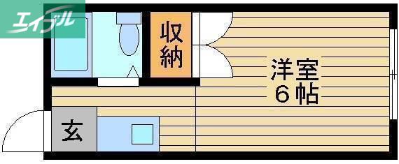 ぐらんめーるII棟(1K/1階)の間取り写真