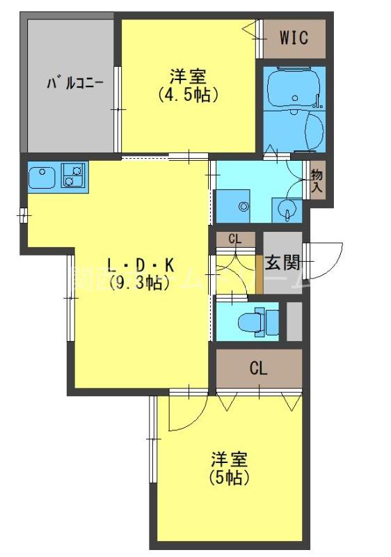 クリエオーレ桜園 II(2LDK/2階)の間取り写真