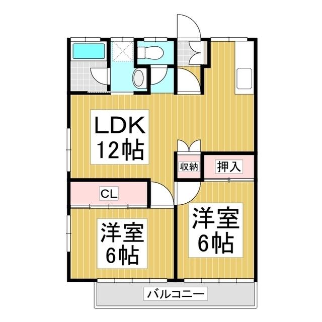 第二トキワ荘(2LDK/2階)の間取り写真