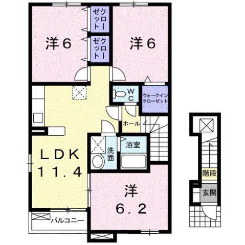 スワンKITAMURAC(3LDK/2階)の間取り写真