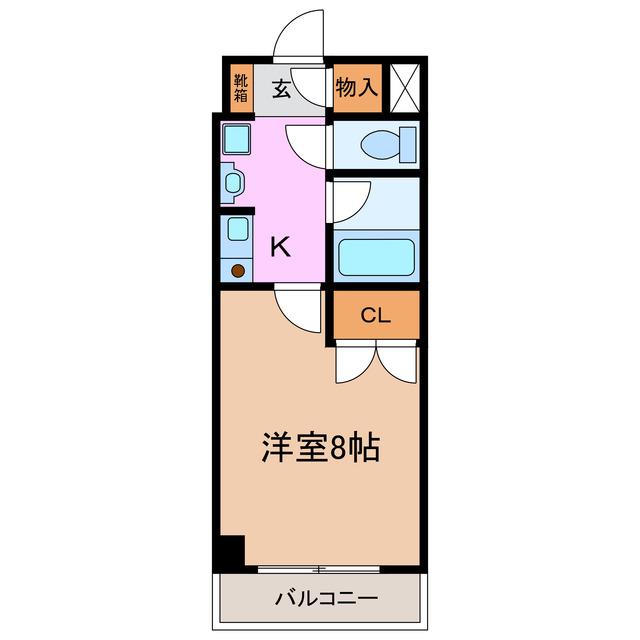 ベルステージ竹の山I(1K/2階)の間取り写真