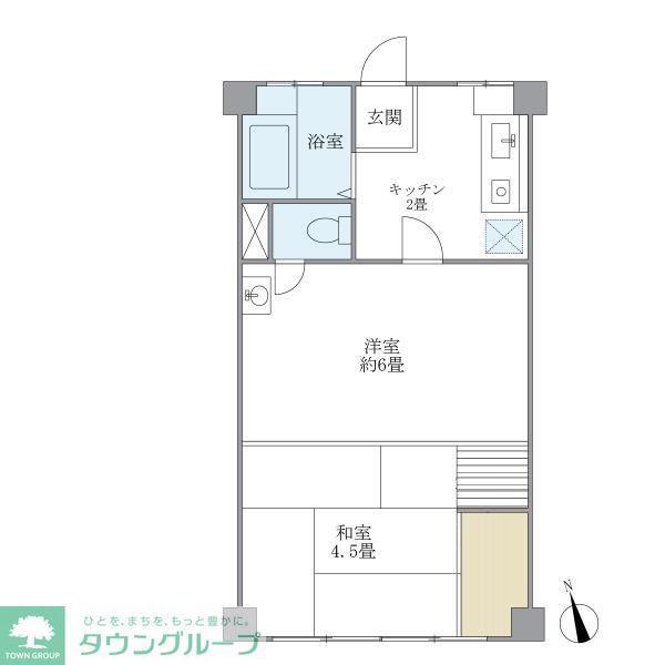 浅川コーポ(1LDK/1階)の間取り写真