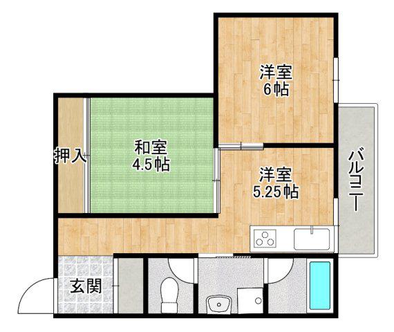 マエダマンション(2DK/3階)の間取り写真