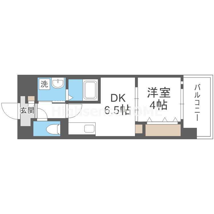 エグゼ大阪CITYオースティン(1DK/1階)の間取り写真