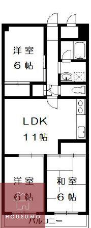 メゾン二本松(3LDK/4階)の間取り写真
