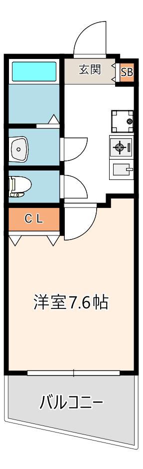 ルクレ阿波座レジデンス(1K/7階)の間取り写真