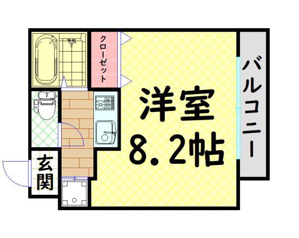 プレサンス心斎橋イースト(1K/6階)の間取り写真