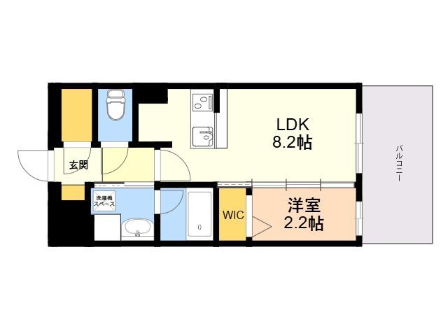 デュ・レジア博多レジデンス(1LDK/6階)の間取り写真