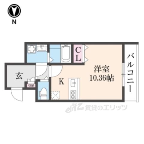 モンテレジデンス西陣(ワンルーム/3階)の間取り写真