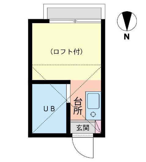 第7紀州ハイツ(1K/2階)の間取り写真