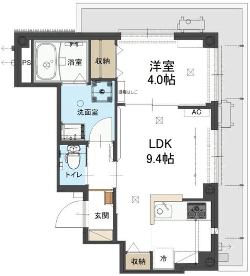 ジャンクランド(1LDK/3階)の間取り写真