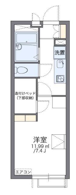 レオパレスウッドタウン(1K/1階)の間取り写真