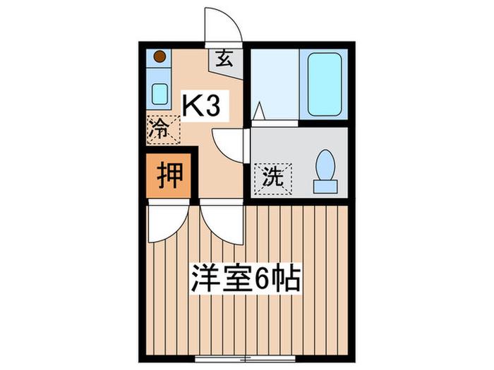 パルティータ(1K/1階)の間取り写真