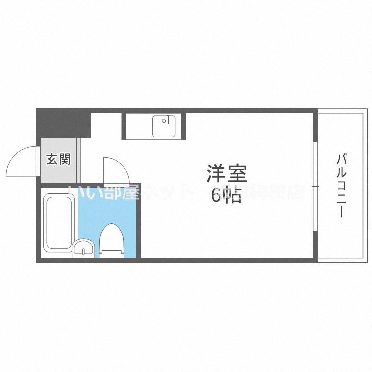 カムネス経大前(ワンルーム/4階)の間取り写真