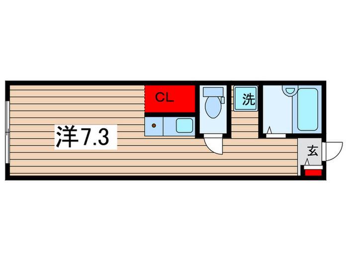 WKコート WATANABE-SO(ワンルーム/2階)の間取り写真