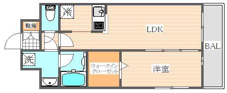グランフォーレ博多駅東スタイル(1LDK/8階)の間取り写真