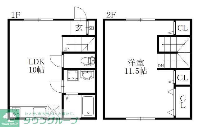 LIBERTY草加(1LDK/1階)の間取り写真