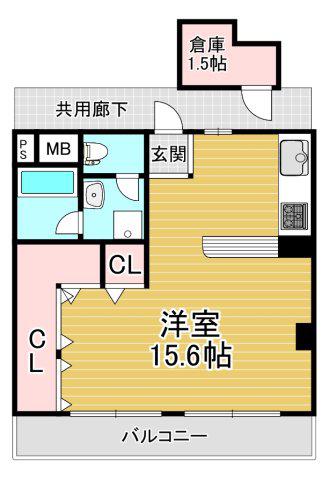 北野コーポラス(ワンルーム/7階)の間取り写真