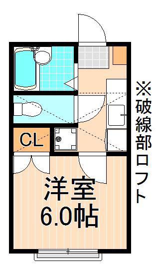 ベルウッド(1K/2階)の間取り写真
