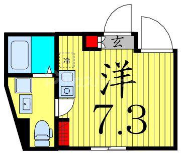 ラターシュ町屋(ワンルーム/1階)の間取り写真