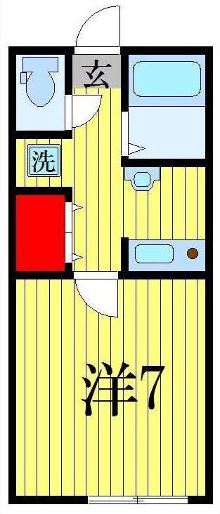 ヴィレッタ花園(1K/1階)の間取り写真