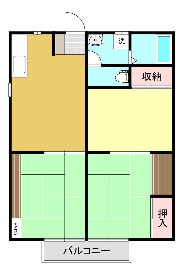 ファミール新白河I(3DK/1階)の間取り写真