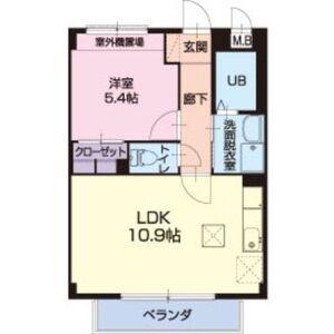 ティエールF(1LDK/1階)の間取り写真