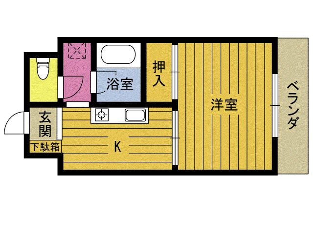 サンシャインM(1K/4階)の間取り写真