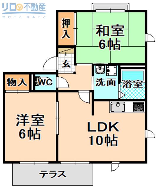 田中ハイツ(2LDK/1階)の間取り写真