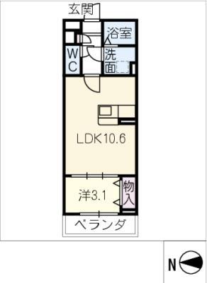 MTF-II咲(1LDK/2階)の間取り写真