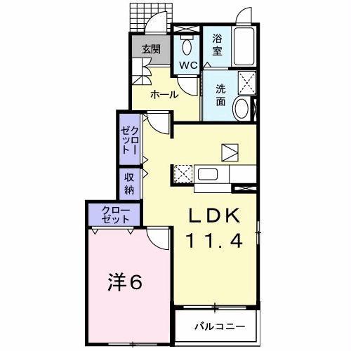 ラック・ヴィラ(1LDK/1階)の間取り写真