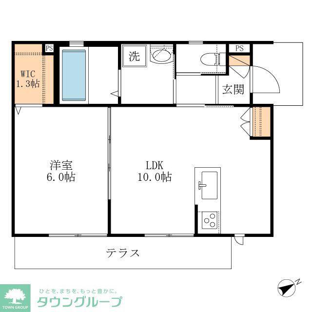 CUORE(1LDK/1階)の間取り写真