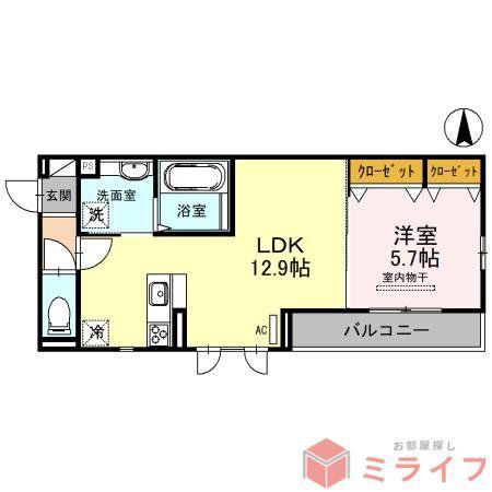 MAISON BLANCHA(1LDK/2階)の間取り写真