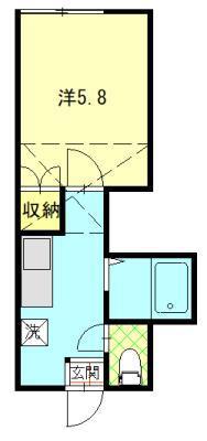 カーサ フェリス(1K/2階)の間取り写真