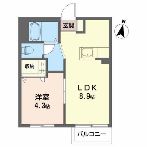 ガーデン・シティ(1LDK/2階)の間取り写真