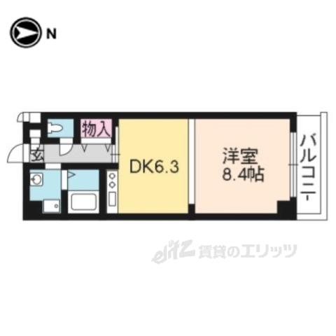 御所北エクセル三宅(1DK/5階)の間取り写真