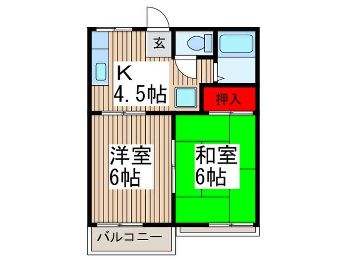 コ―ポ 杉の子(2K/2階)の間取り写真