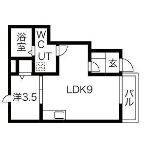 セレスト泉中央II(1LDK/1階)の間取り写真