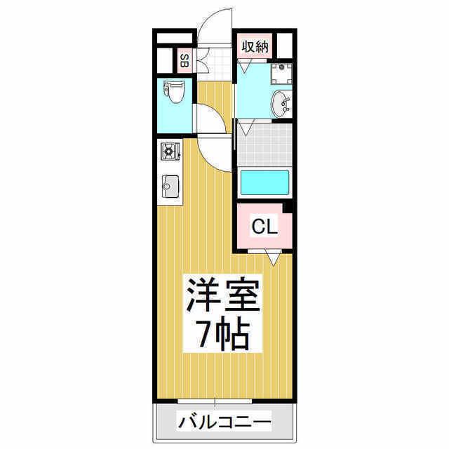 オリエンスコーポ松原A(ワンルーム/1階)の間取り写真
