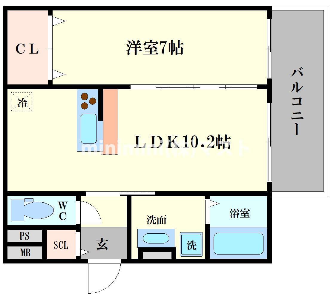 TRICERA COURT(1LDK/1階)の間取り写真